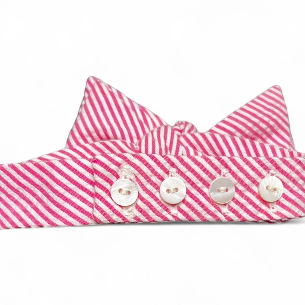 🐞Boys’ NOLA COUTURE Panama Pink Seersucker Bow Tie